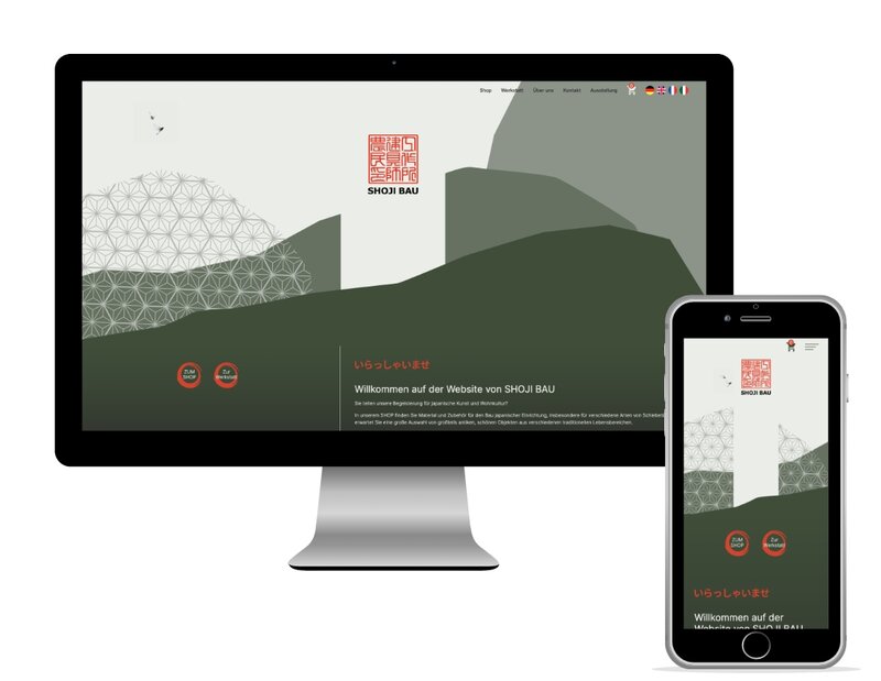 Webshop Relaunch mit Pimcore für Shoji Bau, Startseite