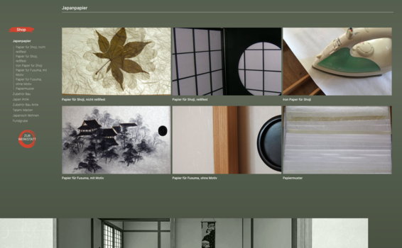 Webshop Relaunch mit Pimcore für Shoji Bau, Shop, Japanpapier