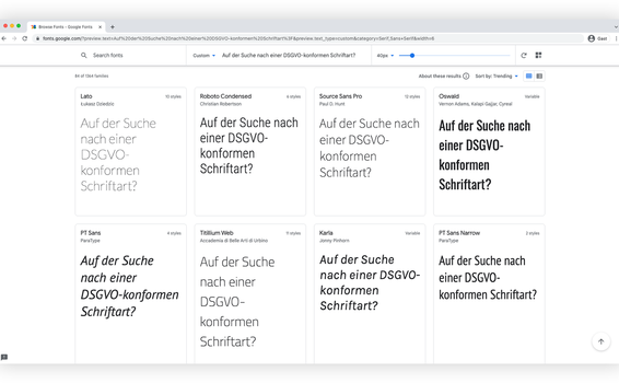 Google Fonts datenschutzkonform in die Website einbinden