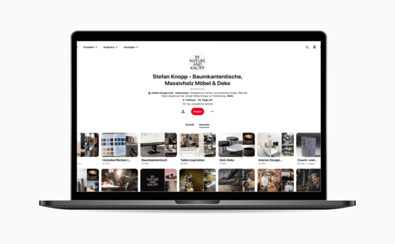 Stefan Knopp, Social-Media-Auftritt und Pinterest-Profil