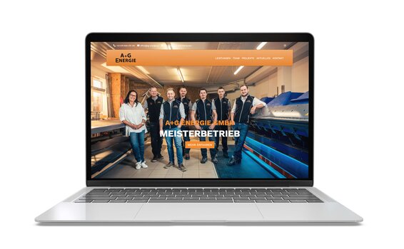  A+G Energie GmbH, Website Relaunch, Startseite