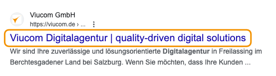 Suchmaschinenoptimierung. Viucom Digitalagentur in Freilassing bei Salzburg im Berchtesgadener Land.