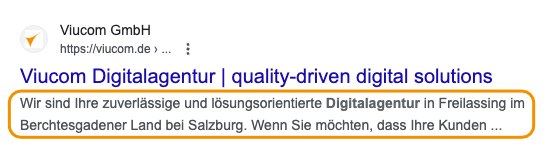 Suchmaschinenoptimierung. Viucom Digitalagentur in Freilassing bei Salzburg im Berchtesgadener Land.