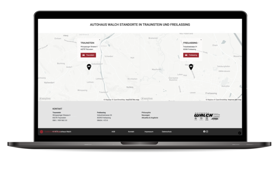 Website Relaunch, Autohaus Walch, Maps