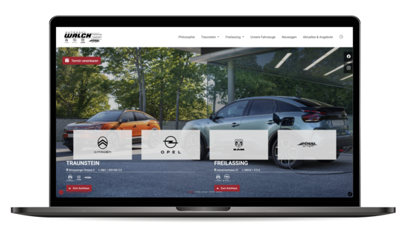 Website Relaunch, Autohaus Walch, Startseite