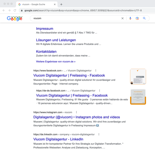 Suchmaschinenoptimierung. Viucom Digitalagentur in Freilassing bei Salzburg im Berchtesgadener Land.